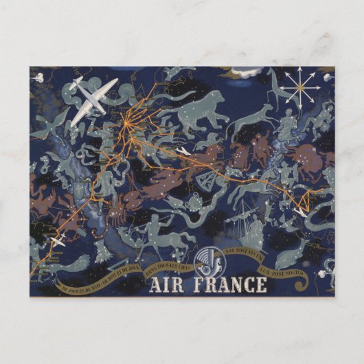 Air France : De nuit et de jour dans tous les ciel ポストカード (正面)