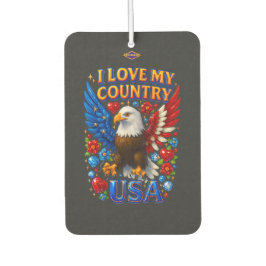 Air Freshener Design: I Love My Country - USA カーエアーフレッシュナー