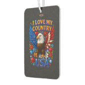 Air Freshener Design: I Love My Country - USA カーエアーフレッシュナー (左)
