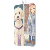 Air Freshener Little Girl With Happy Dog  カーエアーフレッシュナー (左)