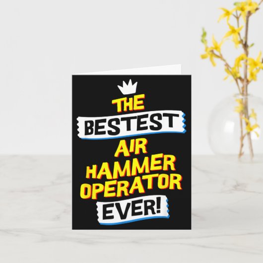 Air Hammer Operator, Funny Job Occupation  カード (黄色い花)