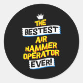 Air Hammer Operator, Funny Job Occupation  ラウンドシール (正面)