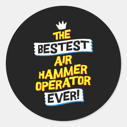 Air Hammer Operator, Funny Job Occupation  ラウンドシール (正面)