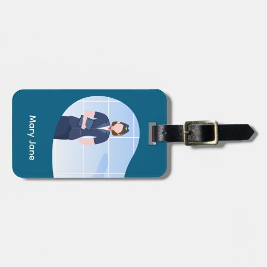 Air Hostess Flight Attendant  ラゲッジタグ (正面横)