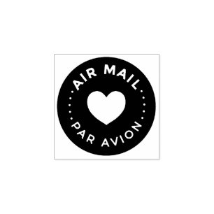 AIR MAIL PAR AVION エアメールスタンプ ハート heart cute love ラ ラバースタンプ