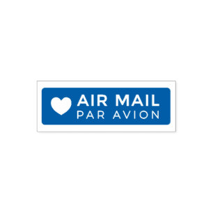 AIR MAIL PAR AVION ハート エアメールスタンプ heart cute love セ セルフインキングスタンプ