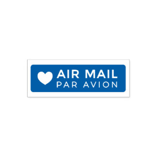 AIR MAIL PAR AVION ハート エアメールスタンプ heart cute love セ セルフインキングスタンプ
