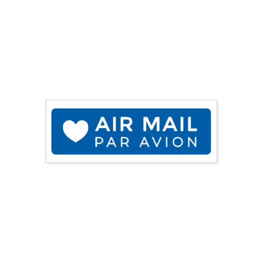 AIR MAIL PAR AVION ハート エアメールスタンプ heart cute love セ セルフインキングスタンプ (デザイン)