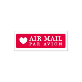 AIR MAIL PAR AVION ハート エアメールスタンプ heart cute love セ セルフインキングスタンプ