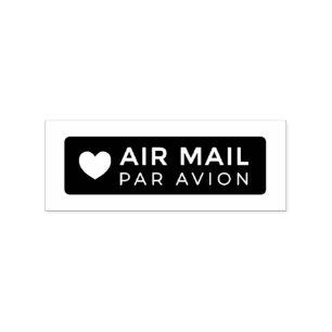 AIR MAIL PAR AVION ハート エアメールスタンプ heart cute love ラ ラバースタンプ