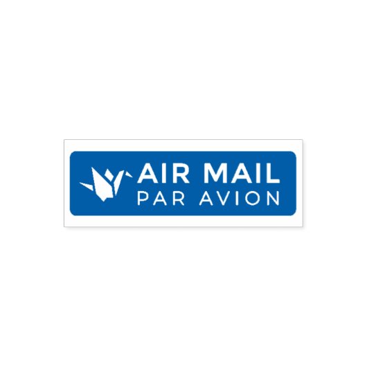 AIR MAIL PAR AVION 折り鶴 鳥 エアメールスタンプ origami bird セル セルフインキングスタンプ (デザイン)