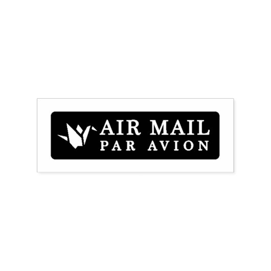 AIR MAIL PAR AVION 折り鶴 鳥 エアメールスタンプ origami bird ラバ ラバースタンプ (インプリント)