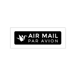 AIR MAIL PAR AVION 折り鶴 鳥 エアメールスタンプ origami bird ラバ ラバースタンプ