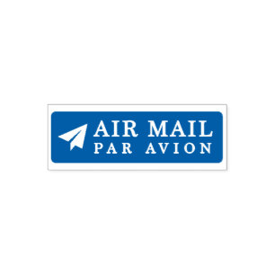 AIR MAIL PAR AVION 紙飛行機 エアメールスタンプ paper airplane セ セルフインキングスタンプ