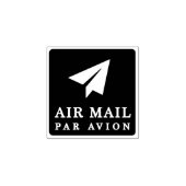 AIR MAIL PAR AVION 紙飛行機 エアメールスタンプ paper airplane ラ ラバースタンプ (インプリント)