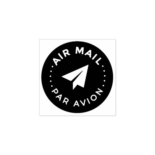 AIR MAIL PAR AVION 紙飛行機 エアメールスタンプ paper airplane ラ ラバースタンプ (インプリント)