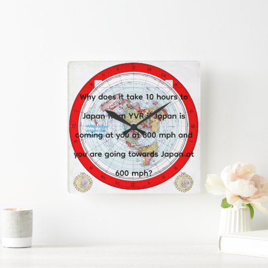 Air Map スクエア壁時計 (ホーム)