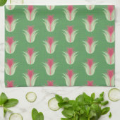 Air Plant緑と赤の色調 キッチンタオル (折り畳み)