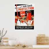 Air Raid Protection 1943 WPA ポスター (キッチン)