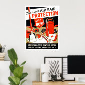 Air Raid Protection 1943 WPA ポスター (ホームオフィス)
