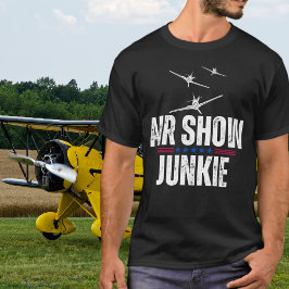 「AIR SHOW JUNKIE」、WWIIヴィンテージ飛行機、航空 Tシャツ