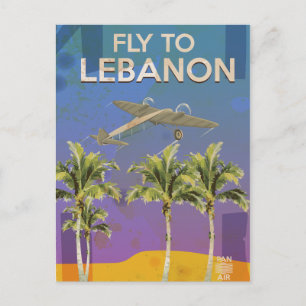 Air To Lebanon Vintage Travelポスター ポストカード