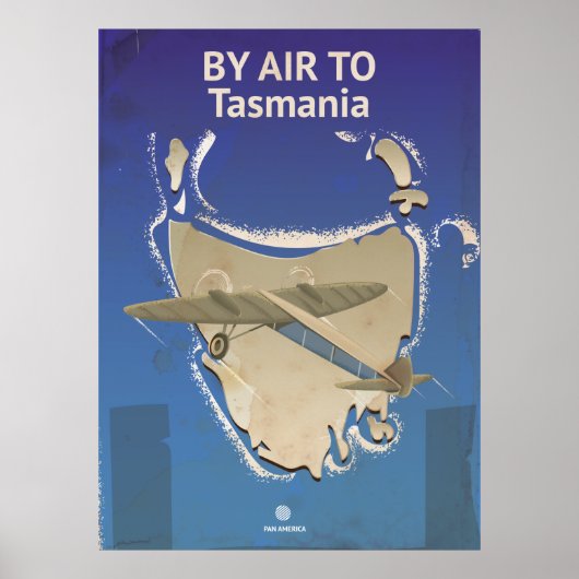 Air To Tasmania Vintage Travelポスター ポスター (正面)