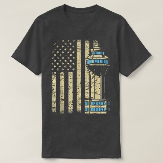 Air Traffic Controller TowerAircraft Airspace ATC Tシャツ (デザイン正面)