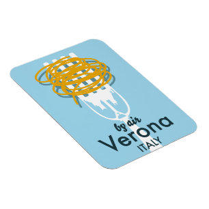 Air Veronaイタリアのレトロな旅行ポスター。 マグネット