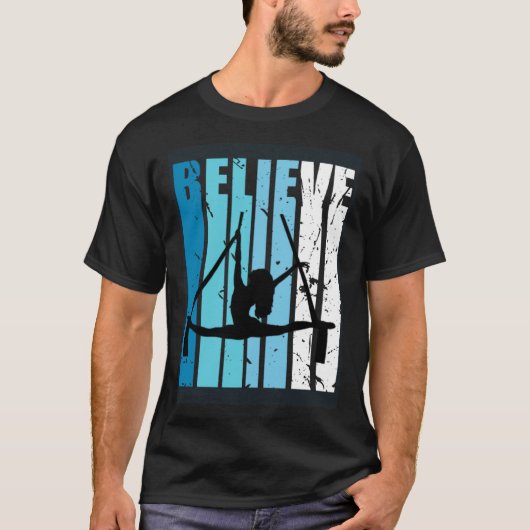 Air Yoga Aerialist Retro Believe Turquoise Air Yog Tシャツ (正面)