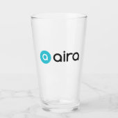 Airaの黒くおよび青のカスタム タンブラーグラス (正面)