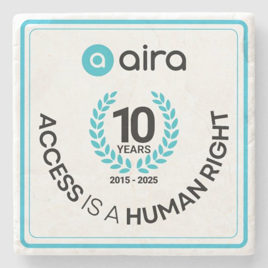 Aira 10歳の誕生日/記念日のマーブル コースター (正面)