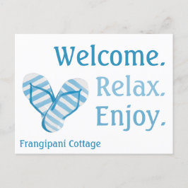 Airbnbウェルカムギフトバスケットカーパーソナライズされたド インビテーションポストカード