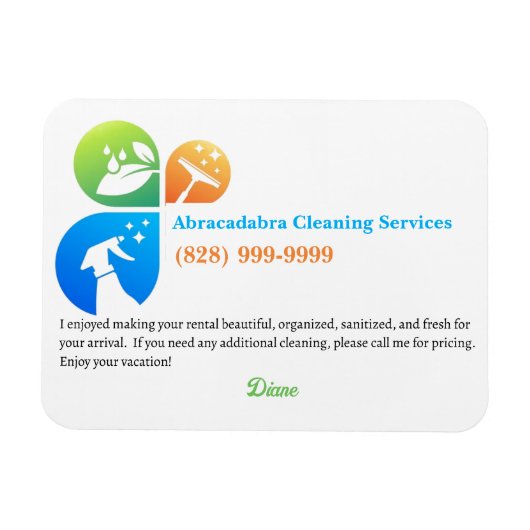 Airbnbクリーナマ連絡グネット マグネット (横)