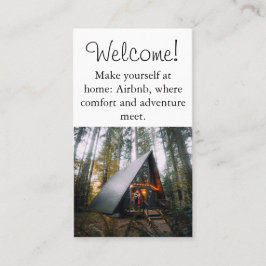 Airbnbハウスレンタル写真とQRコードモダン 名刺