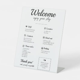 Airbnbバケーションレンタルハウスウェルカムペデスタルサイン 台座サイン