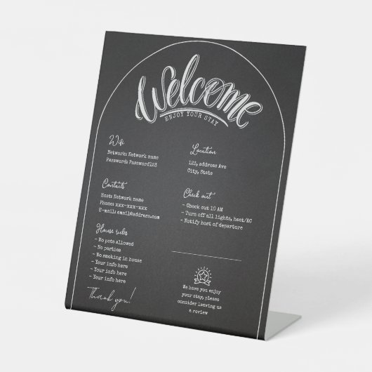 Airbnbバケーションレンタルハウスウェルカムペデスタルサイン 台座サイン (正面)