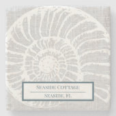 Airbnbバケーションレンタルビーチ織りシェル ストーンコースター (正面)