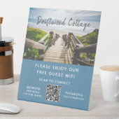 AirbnbビーチハウスフォトWifiパスワードQRコード 台座サイン (インサイチュ)