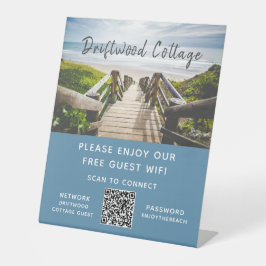 AirbnbビーチハウスフォトWifiパスワードQRコード 台座サイン