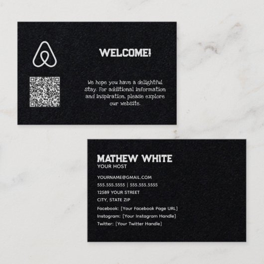 🏠 AirbnbプロパティオーナーカスタムQR 名刺 (正面/裏面)