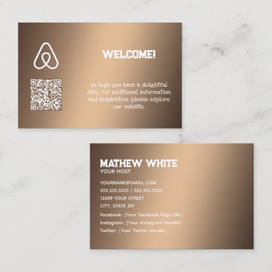 🏠 AirbnbプロパティオーナーカスタムQR 名刺 (正面/裏面)