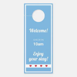 Airbnb |ドアハンガー |シカゴ |青 ドアノブサイン