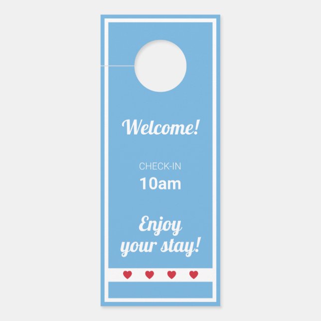 Airbnb |ドアハンガー |シカゴ |青 ドアノブサイン (正面)