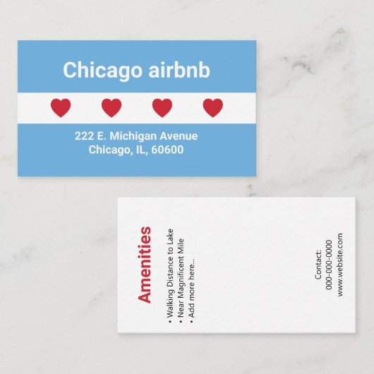 Airbnb |名刺 |シカゴ 名刺 (正面/裏面)