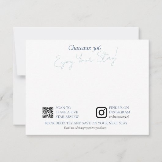 Airbnb and Rental Property Custom Welcome Note ノートカード (正面)