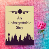 Airbnb Host Custom City Stay Flat Greeting Card サンキューカード