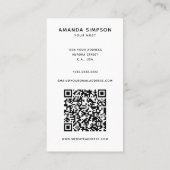 Airbnb QRコード入りハウスレンタル画像とロゴ 名刺 (裏面)