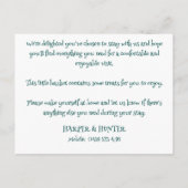 Airbnb Thank You Card, Vacation Rental Welcome インビテーションポストカード (裏面)