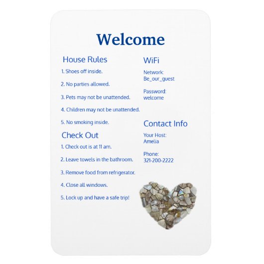 Airbnb Vrboウェルカムサインテンプレートガイドビーチ マグネット (縦)